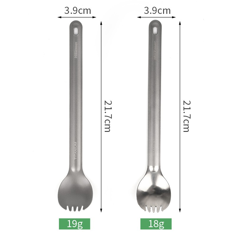 HWZBBEN Outdoor tableware camping spoon spork travel cutlery titanium cooking spoon set图2