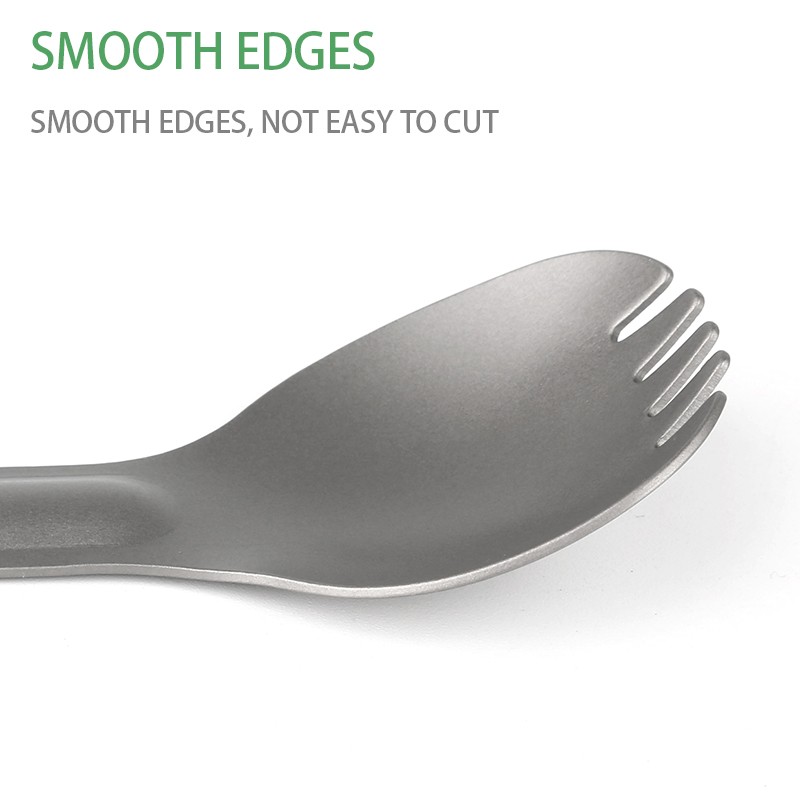 HWZBBEN Outdoor tableware camping spoon spork travel cutlery titanium cooking spoon set图6