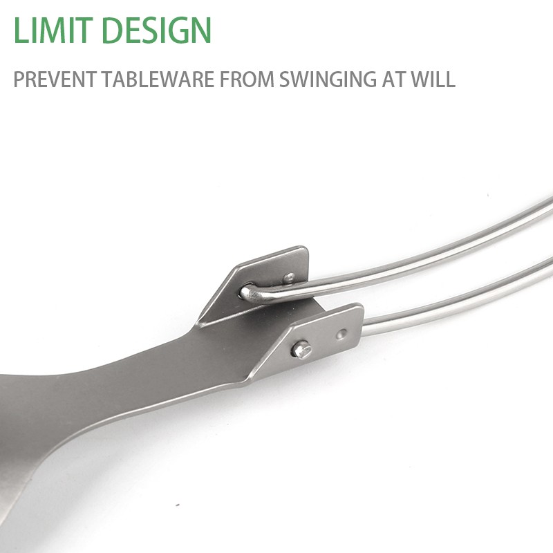 HWZBBEN Lightweight outdoor fork spoon knife camping utensil hiking travel titanium cutlery set图3