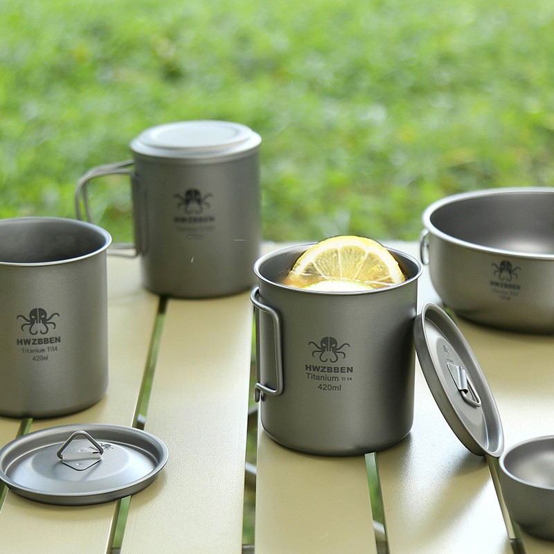 HWZBBEN pure titanium cup outdoor hiking camping coffee mugs healthy drinkware new fashion lightweig图5