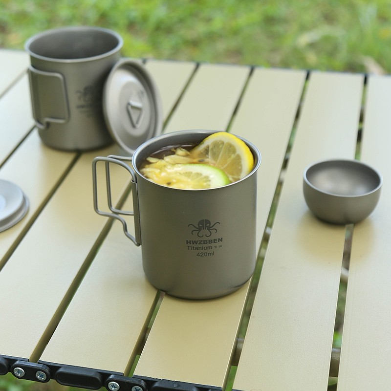 HWZBBEN pure titanium cup outdoor hiking camping coffee mugs healthy drinkware new fashion lightweig图6