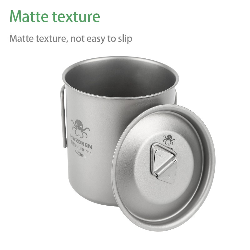 HWZBBEN pure titanium cup outdoor hiking camping coffee mugs healthy drinkware new fashion lightweig图2