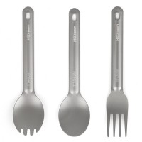 Outdoor camping titanium Spoon and Fork three-piece set Hiking Easy To Carry titanium spoon