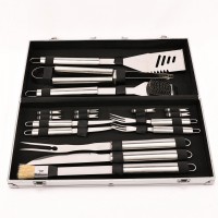 Professional  17pcs Stainless Steel BBQ Grill Tool Set Aluminum Carrying Case, Deluxe Barbecue Set