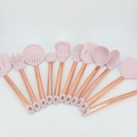 Copper plated  handle silicone kitchen utensil 11 sets of silicone shovel kitchen utensil kitchenwar
