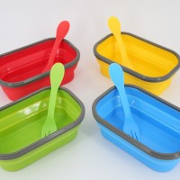 Foldable Silicone Collapsible Storage Bins Lunch Box