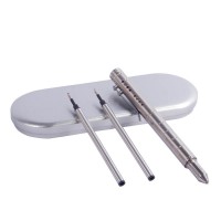 Titanium EDC Tactical Ballpoint Stick Pen with Refills and Glass Breaker