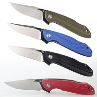 Folding Knife Stonewash D2 Steel Blade G10 Tactical Handle EDC Knife