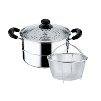 kitchenware Jieyang Xin Da Xing 20cm stainless steel sauce pan 4pcs/set strainer and steamer