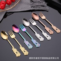 304 stainless steel coffee spoon net black tea spoon mirror light pattern spoon mixing spoon dessert