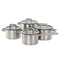 Stainless steel cookware 16/18/20/24cm straight shape 8 pcs cookware set
