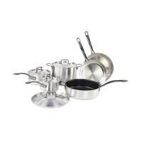 6pcs stainless steel cooking pot and pan set stainless steel cookware set casserole stockpot milk po