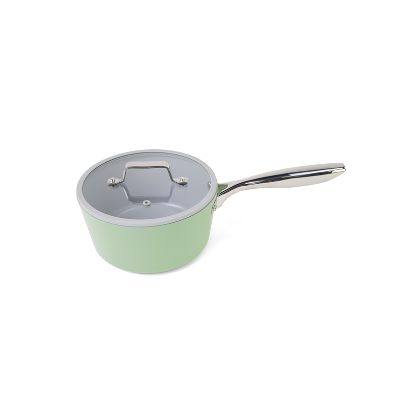 5PCS Copper Ceramic Non Stick Coating Cookware Set with stainless steel handle and steamer Eco-frien图5