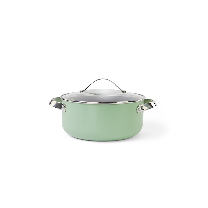 4PCS Copper Ceramic Non Stick Coating Cookware Set with stainless steel handle and steamer Eco-frien图7