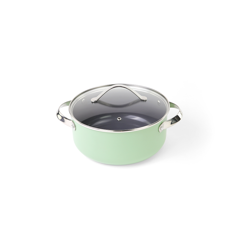 4PCS Copper Ceramic Non Stick Coating Cookware Set with stainless steel handle and steamer Eco-frien图8