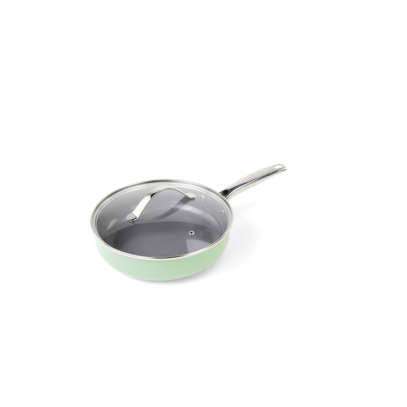 4PCS Copper Ceramic Non Stick Coating Cookware Set with stainless steel handle and steamer Eco-frien图6