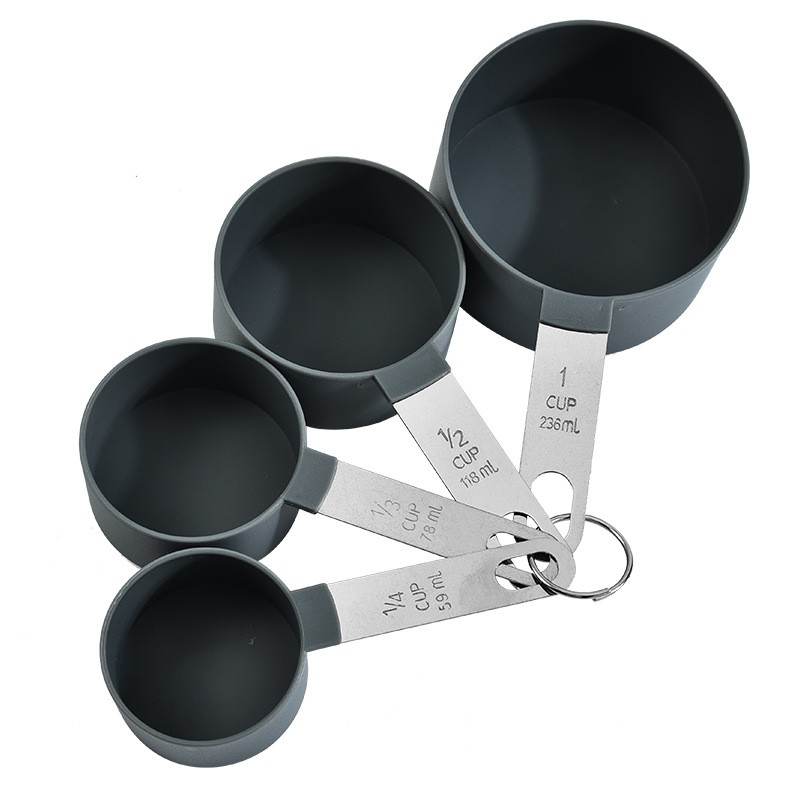Stainless steel measuring cup measuring spoon set baking tool stainless steel handle 8-piece plastic图5