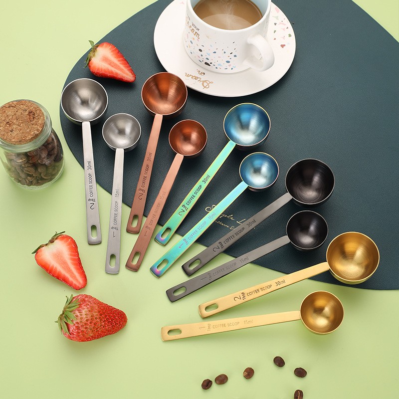 304 stainless steel measuring spoon long handle coffee bean spoon 30ml milk powder spoon household 1图4