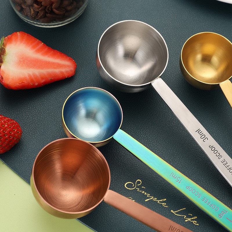 304 stainless steel measuring spoon long handle coffee bean spoon 30ml milk powder spoon household 1图3