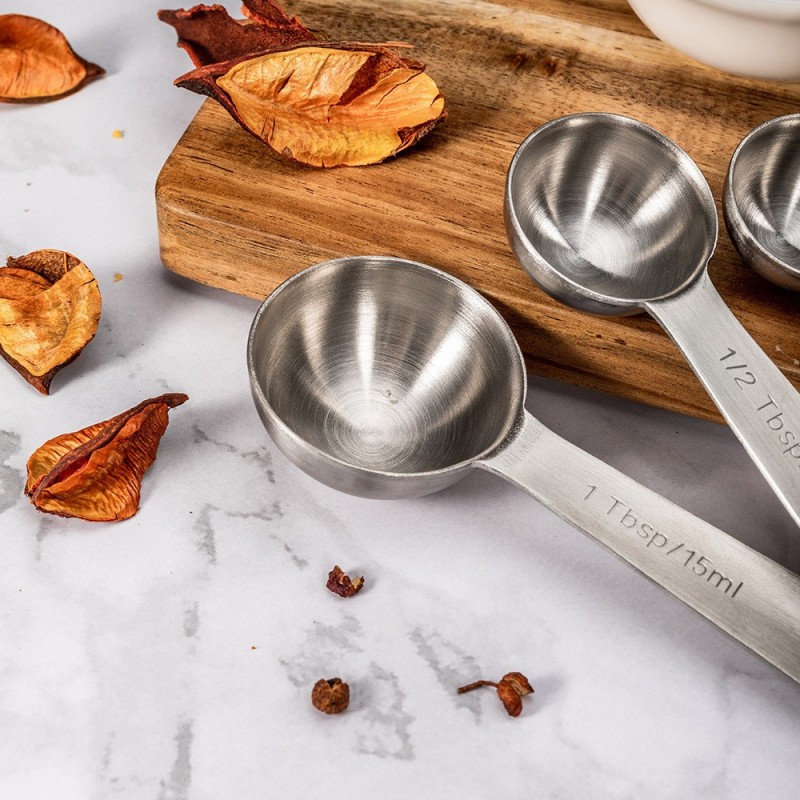 Stainless steel 304 measuring spoon 6-piece set with graduated seasoning spoon set baking measuring 图3