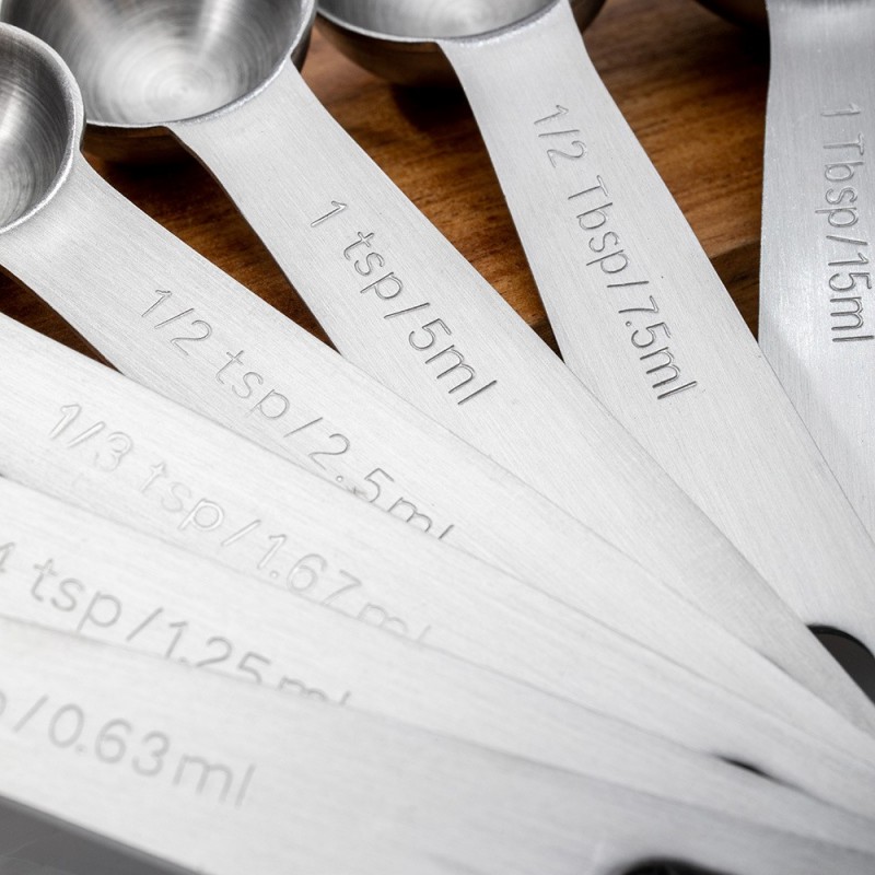 Stainless steel 304 measuring spoon 6-piece set with graduated seasoning spoon set baking measuring 图2