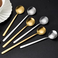 Stainless Steel Round Spoon Bird's Nest White Fungus Spoon Honey Dessert Wedding Gift Stirring