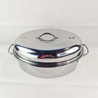 Stainless steel thick oval cooker, duck, fish, chicken, oval cooker, gas Induction cooking