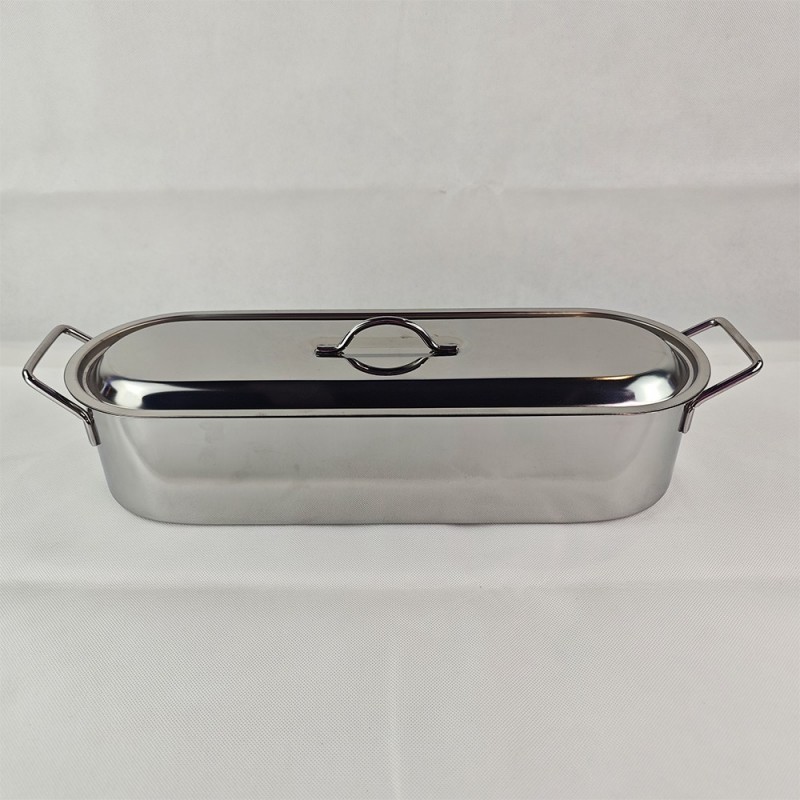 Thickened 304 stainless steel basin with lid, deepened pure flat bottom, ear handle, rectangular bas图3