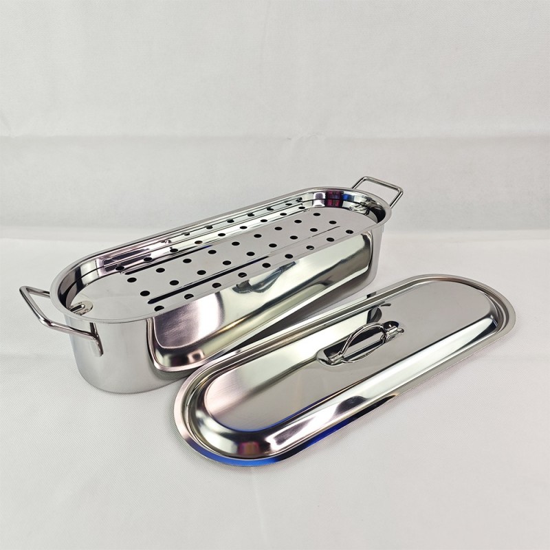 Thickened 304 stainless steel basin with lid, deepened pure flat bottom, ear handle, rectangular bas图4