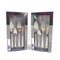 Hotel steak knife fork and spoon 24-piece stainless steel-silvery