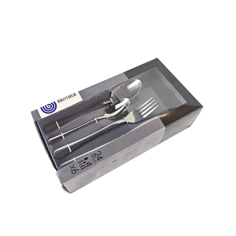 Hotel steak knife fork and spoon 24-piece stainless steel-silvery图4