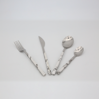 4-piece silver stainless steel tableware set