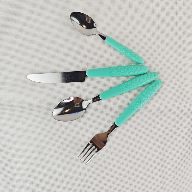 Round handle thickened fork spoon set of 4 Western dishes图4