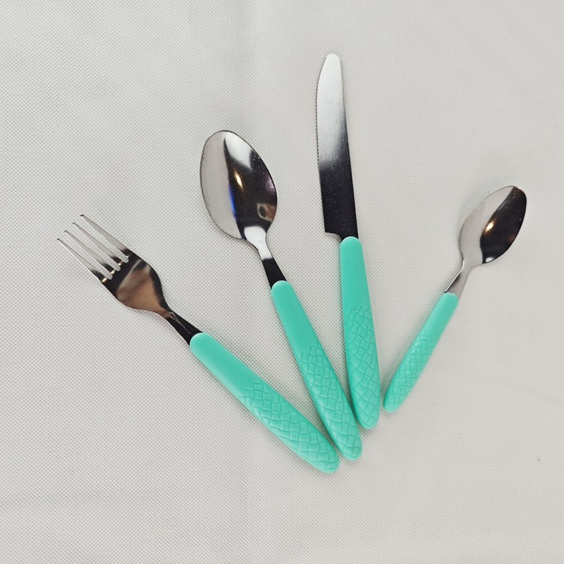 Round handle thickened fork spoon set of 4 Western dishes图3