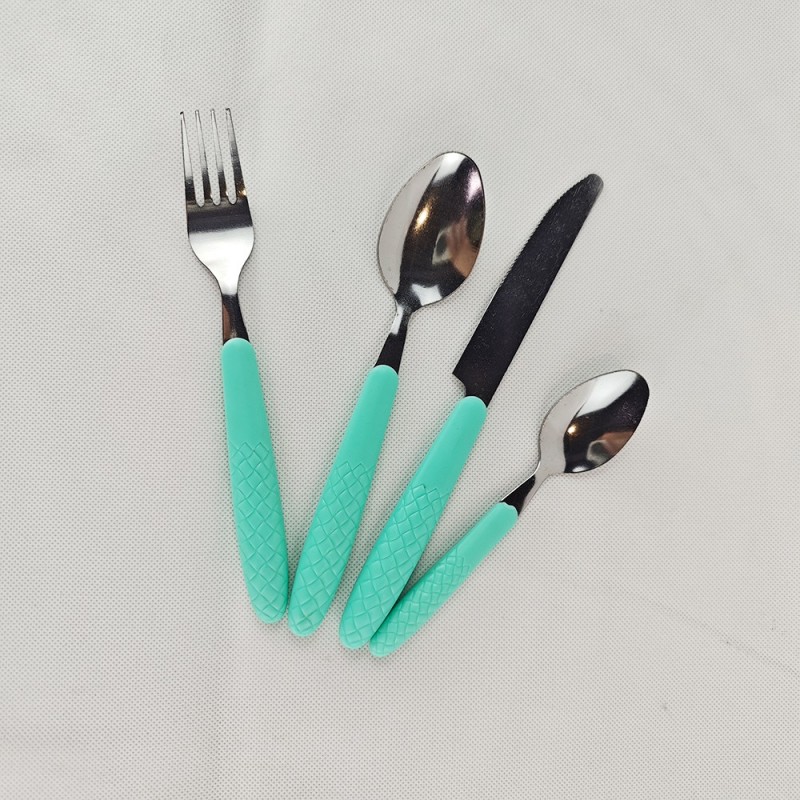 Round handle thickened fork spoon set of 4 Western dishes图2