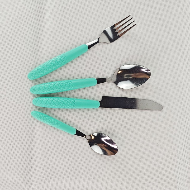 Round handle thickened fork spoon set of 4 Western dishes图5