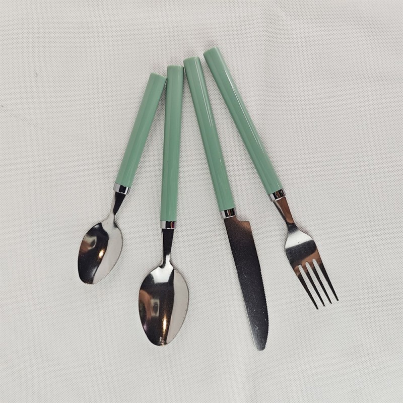 304 Stainless Steel Spoon and Fork Adult Spoon and Fork Beautiful Color Tableware Main Dining Spoon 图5
