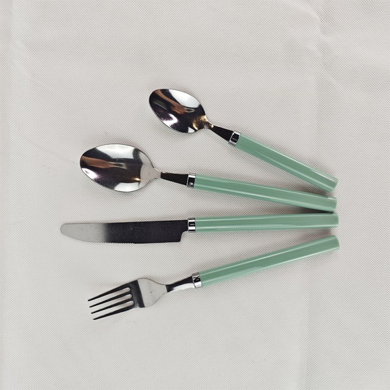 304 Stainless Steel Spoon and Fork Adult Spoon and Fork Beautiful Color Tableware Main Dining Spoon 图2