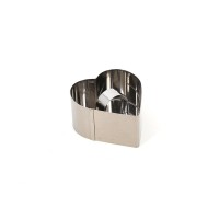 Stainless steel with press plate mousse ring - heart shape