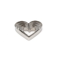 Stainless steel cookie cutter with press plate - Heart shape