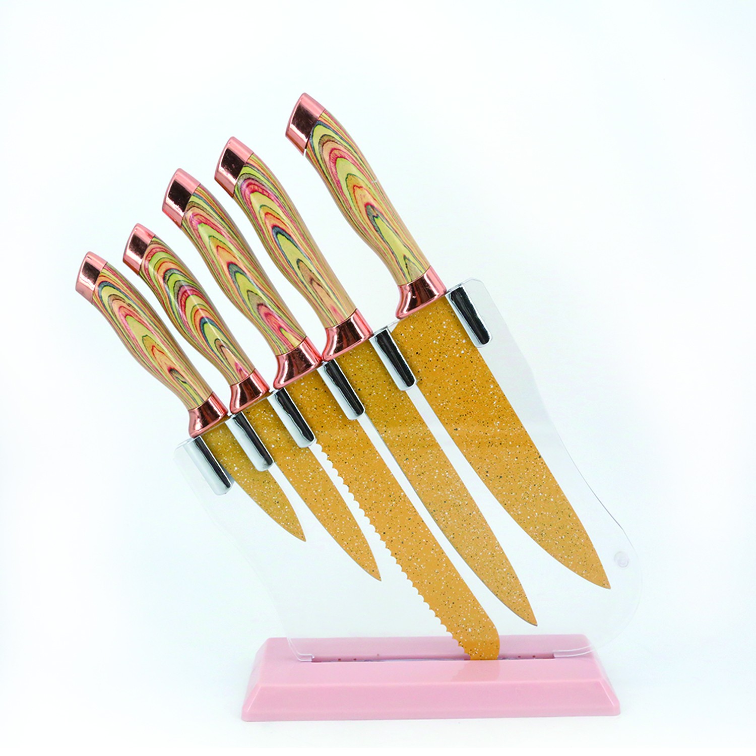 5-piece yellow ceramic cutlery set