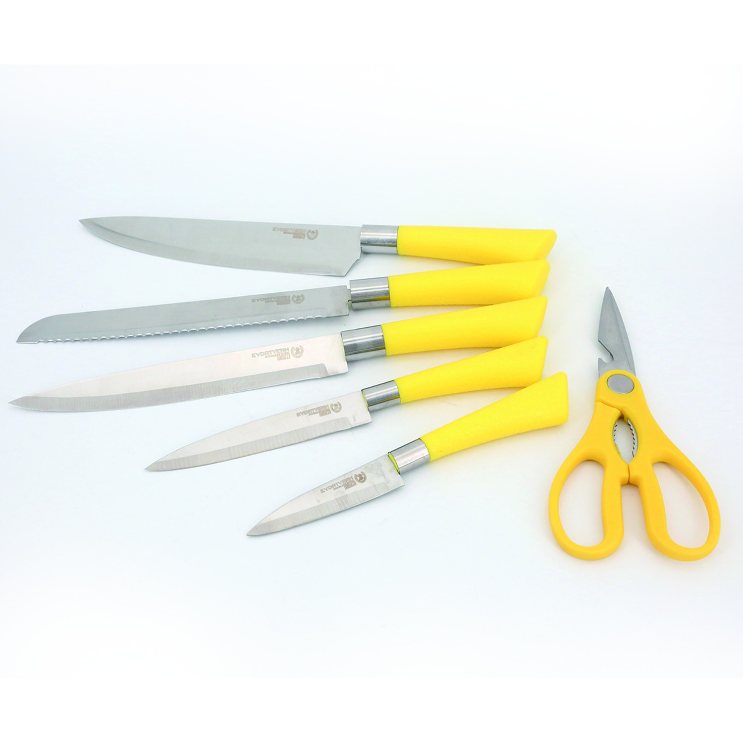 6-piece yellow silicone stainless steel tableware set图4