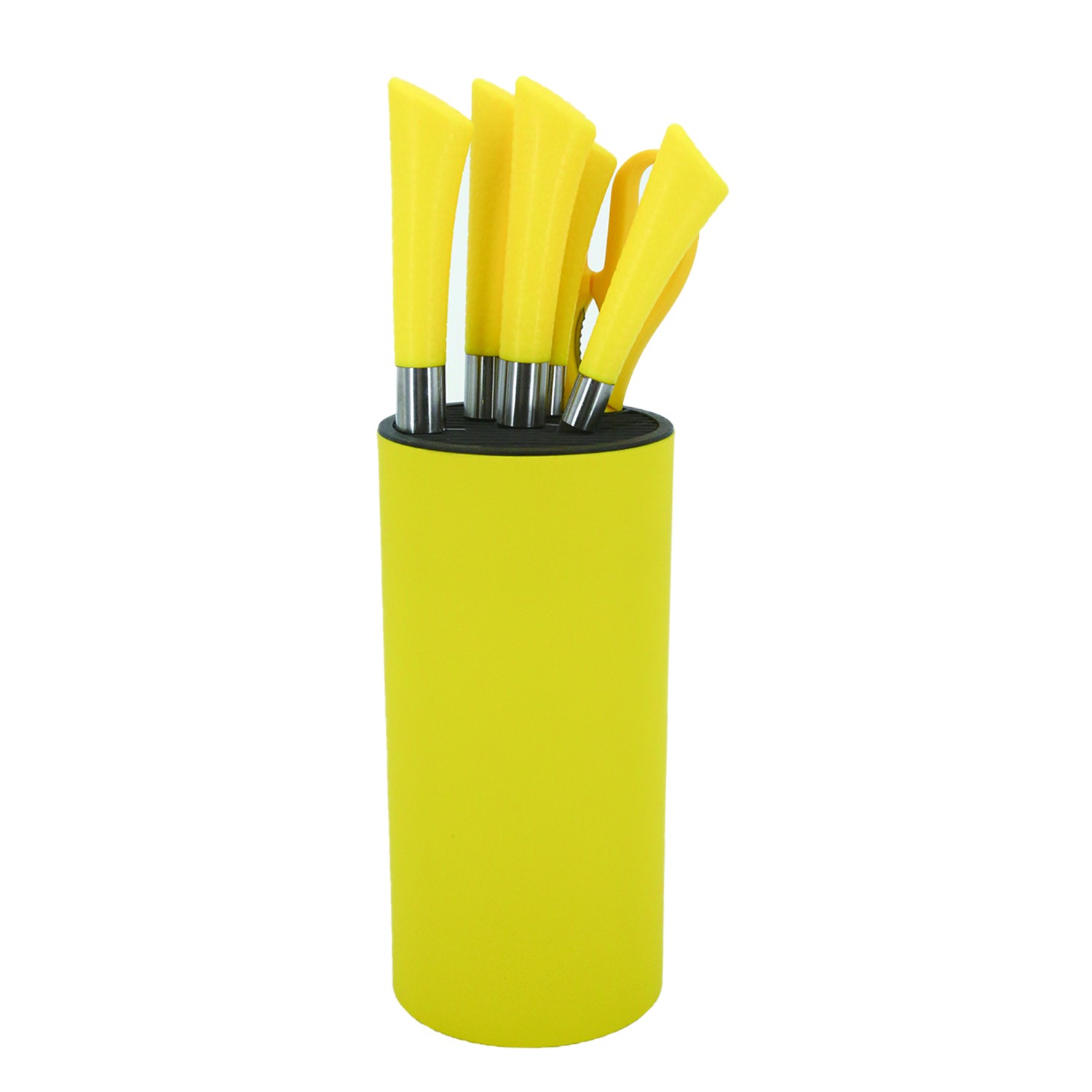 6-piece yellow silicone stainless steel tableware set