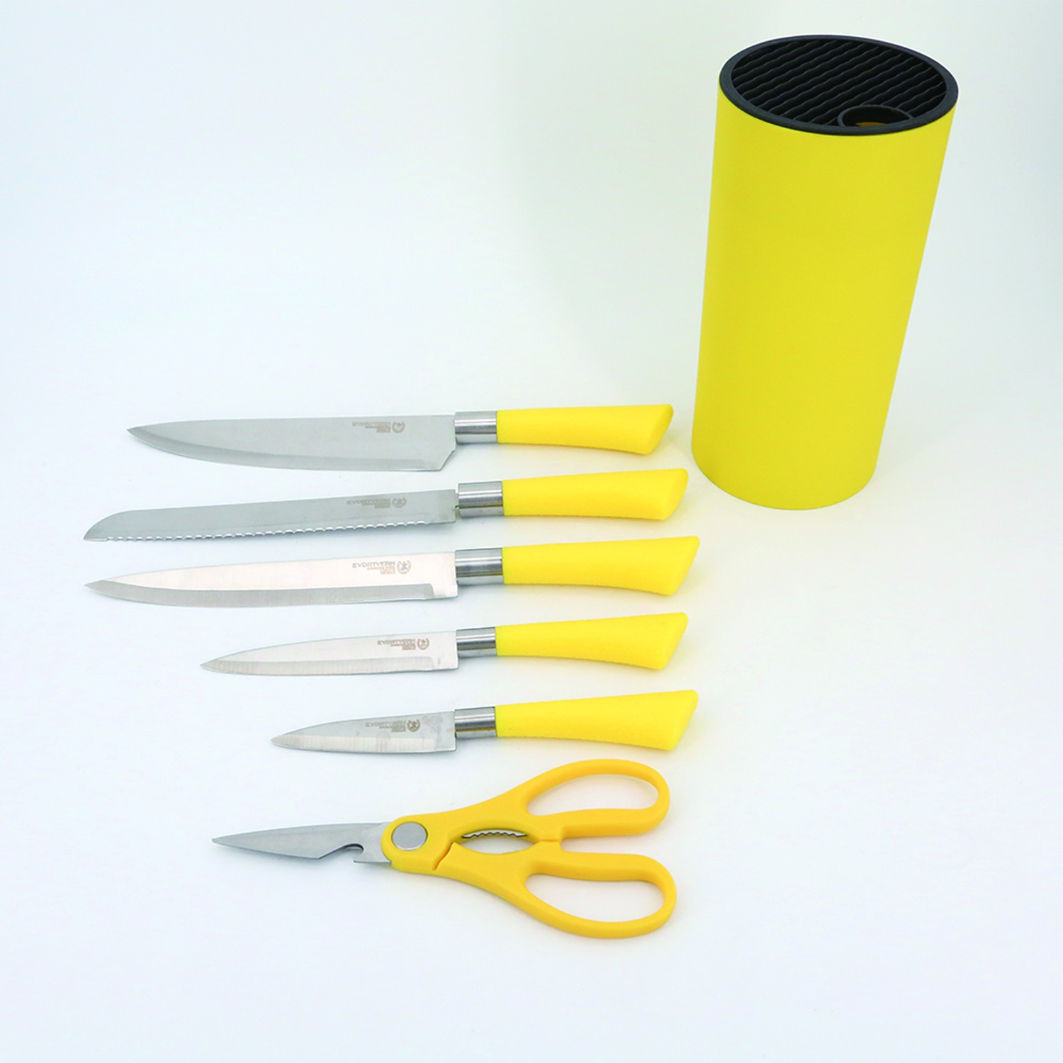 6-piece yellow silicone stainless steel tableware set图3