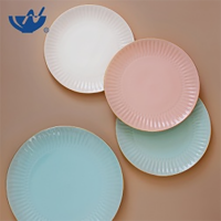 Factory Direct Wholesale Hotel Green Nordic Dish Ceramic Dinner Plate Set, Restaurant Ecofriendly Po