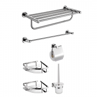 Chrome Towel Bar Set Wall Mounted Stainless Steel Bathroom Hardware Accessories Set