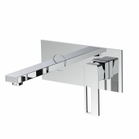 Concealed basin mixer with square cut-out design