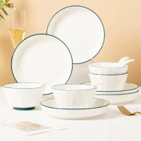 4.5′′bowl 7′′plate Light White Ceramic Tableware Pure Glazed Kitchenware Customized Color/Pattern/Lo