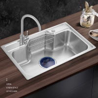 Wholesale Farmhouse Kitchen Building Material Sink with Faucet Kitchenware Modern Machine Stainless 