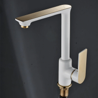 Modern White Pull out Mixer Kitchen Tap Faucet